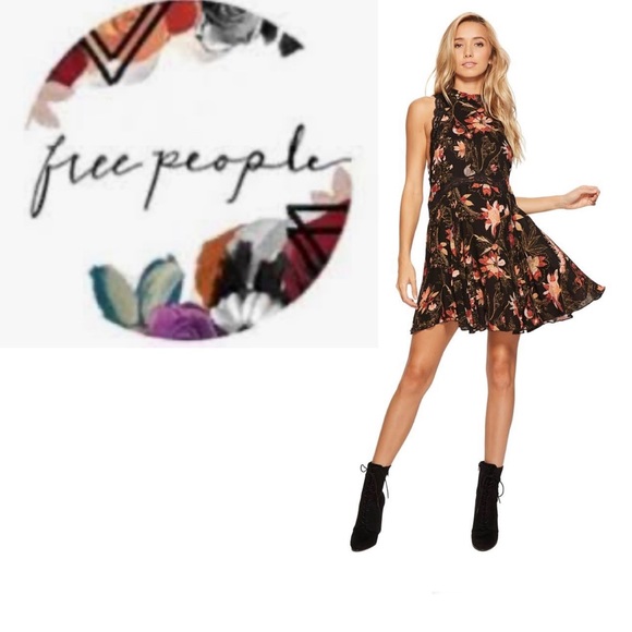 Free People Floral “She Moves” High Neck Slip Dress (xs) - Picture 14 of 16